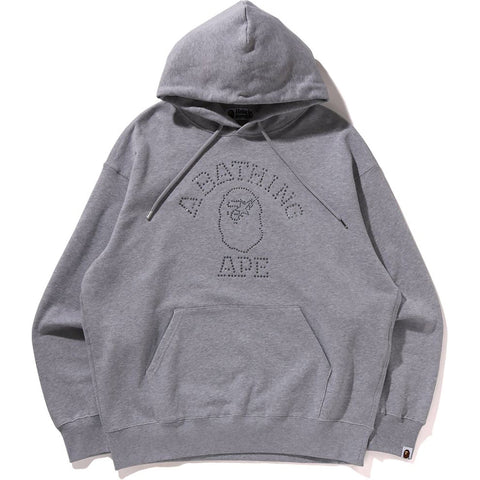 RHINESTONE COLLEGE PULLOVER HOODIE MENS