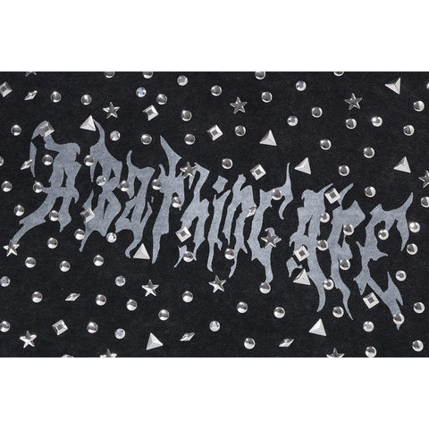 STUDDED LOGO RELAXED FIT PULLOVER HOODIE M