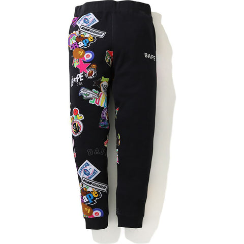 MULTI MOTIF PRINT SLIM SWEAT PANTS MENS