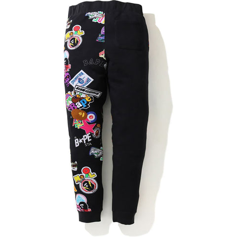 MULTI MOTIF PRINT SLIM SWEAT PANTS MENS