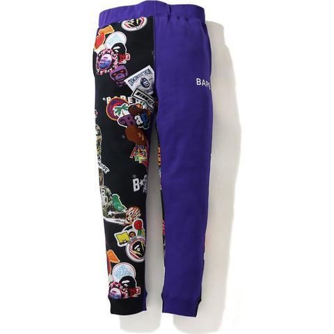 MULTI MOTIF PRINT SLIM SWEAT PANTS MENS