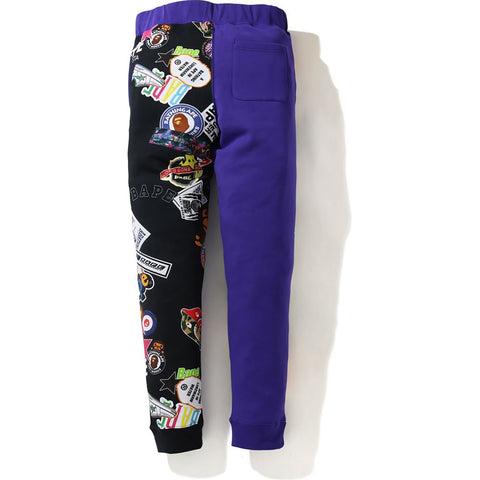 MULTI MOTIF PRINT SLIM SWEAT PANTS MENS