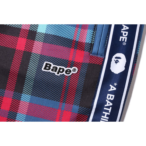 BAPE CHECK JERSEY PANTS MENS