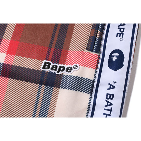 BAPE CHECK JERSEY PANTS MENS