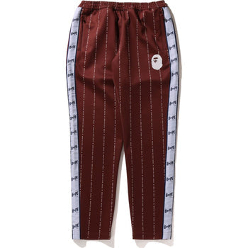 BAPE TEXT STRIPE JERSEY PANTS MENS