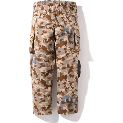 SAND CAMO MULTI POCKET WIDE FIT PANTS MENS