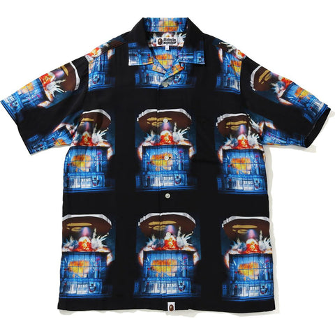 BAPE INVASION RAYON OPEN COLLAR S/S SHIR MENS