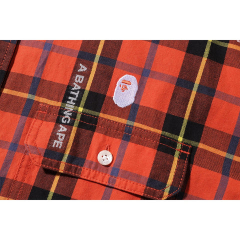 BAPE LOGO CHECK LOOSE FIT SHIRT MENS