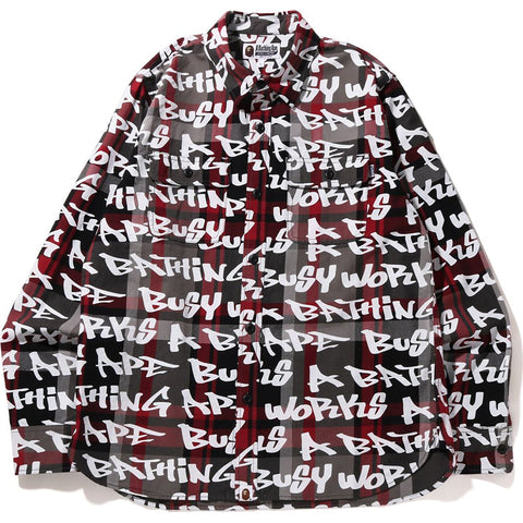 BAPE GRAFFITI CHECK SHIRT MENS