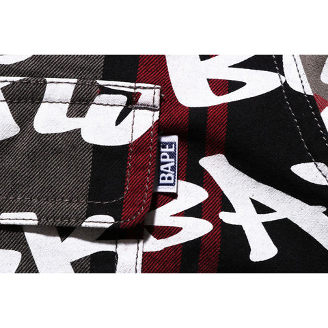 BAPE GRAFFITI CHECK SHIRT MENS