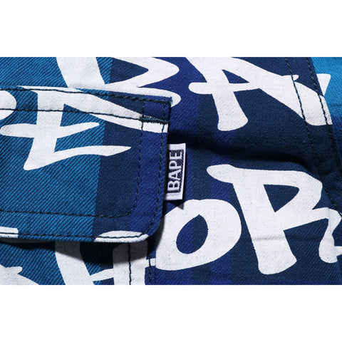 BAPE GRAFFITI CHECK SHIRT MENS