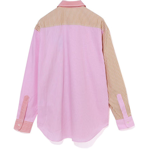 COLLEGE MULTI STRIPED OVERSIZED SHIRT LADIES