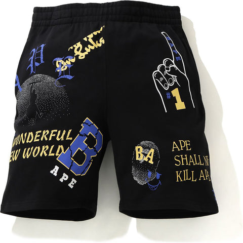 MULTI PRINT SWEAT SHORTS MENS