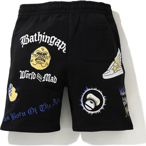 MULTI PRINT SWEAT SHORTS MENS