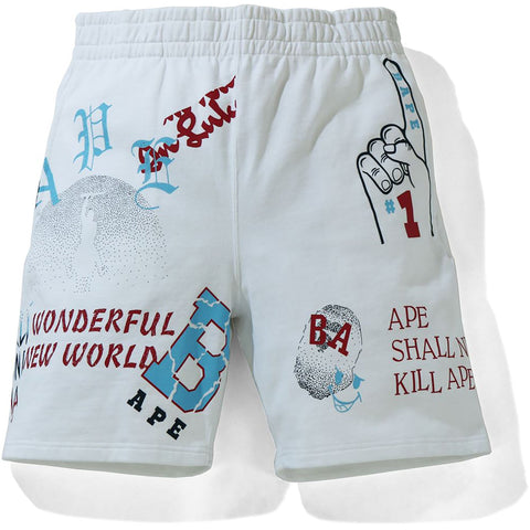 MULTI PRINT SWEAT SHORTS MENS