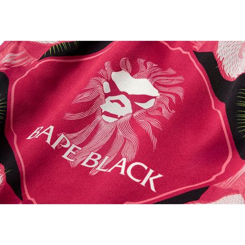 BAPE BLACK PRINTED SILK SHORTS MENS
