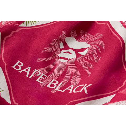 BAPE BLACK PRINTED SILK SHORTS MENS