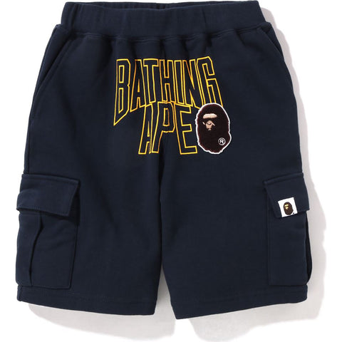 APE HEAD PATCH CARGO SWEAT SHORTS KIDS