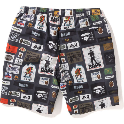 BAPE MULTI LABEL BEACH SHORTS MENS