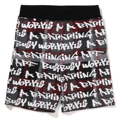 BAPE GRAFFITI CHECK SWEAT SHORTS MENS