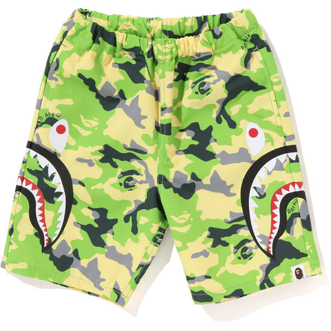 WOODLAND CAMO SIDE SHARK BEACH SHORTS KIDS