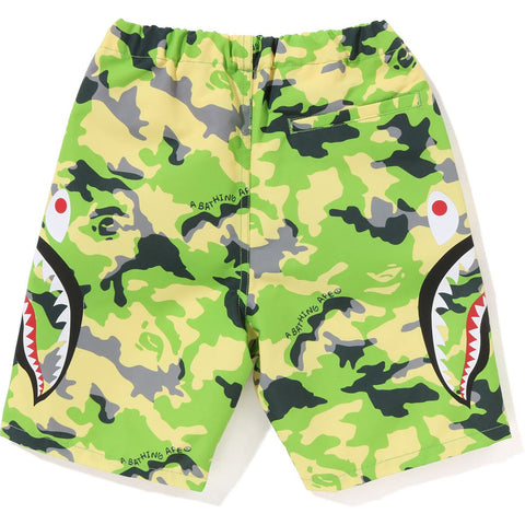 WOODLAND CAMO SIDE SHARK BEACH SHORTS KIDS