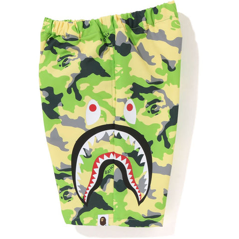 WOODLAND CAMO SIDE SHARK BEACH SHORTS KIDS