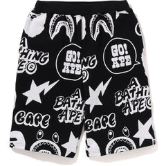 BAPE GRAFFITI PATTERN SWEAT SHORTS KIDS