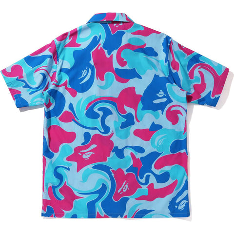 MARBLE CAMO OPEN COLLAR S/S SHIRT MENS