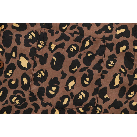 BAPE LEOPARD OPEN COLLAR SHIRT MENS