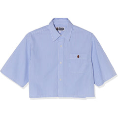 APE HEAD ONE POINT STRIPE CROPPED S/S SHIRT LADIES