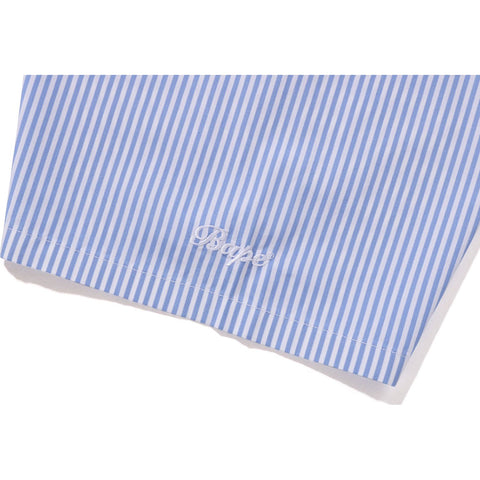 APE HEAD ONE POINT STRIPE CROPPED S/S SHIRT LADIES