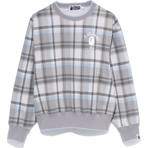 BAPE CHECK WIDE FIT CREWNECK LADIES