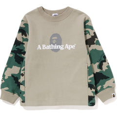WOODLAND CAMO COLOR BLOCK CREWNECK KIDS
