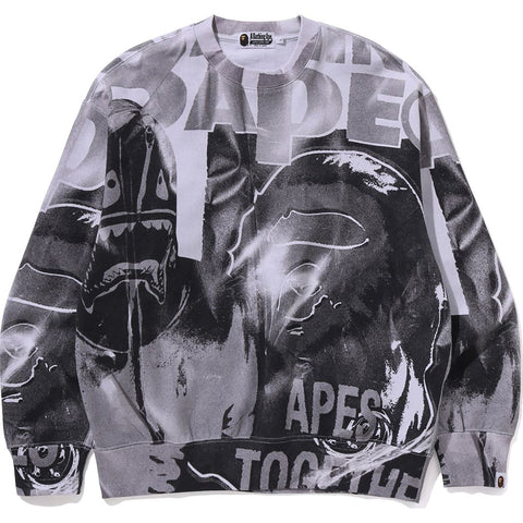 OVERPRINT RELAX FIT CREWNECK SWEATSHIRT MENS