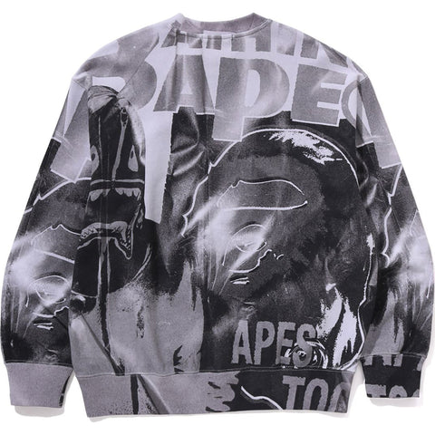 OVERPRINT RELAX FIT CREWNECK SWEATSHIRT MENS