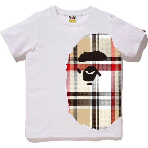 BAPE CHECK SIDE BIG APE HEAD TEE LADIES
