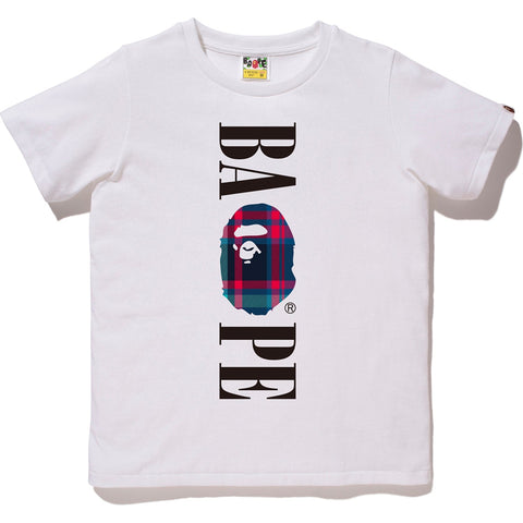 BAPE CHECK BAPE LOGO TEE LADIES