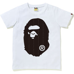 TEXT STRIPE BIG APE HEAD TEE LADIES