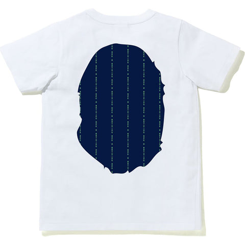 TEXT STRIPE BIG APE HEAD TEE LADIES