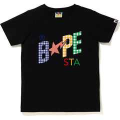 GINGHAM CHECK BAPE STA LOGO TEE LADIES