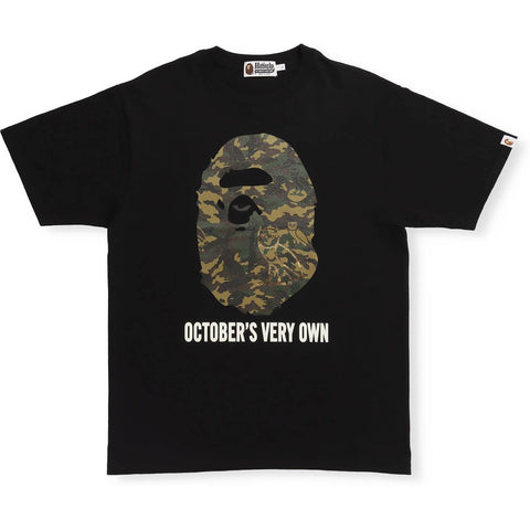 BAPE X OVO WOODLAND CAMO APE HEAD TEE MENS
