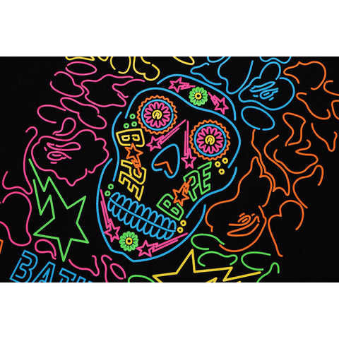 HALLOWEEN NEON MEXICAN SKULL TEE MENS