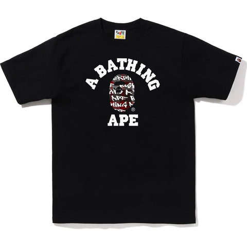 BAPE GRAFFITI CHECK COLLEGE TEE MENS