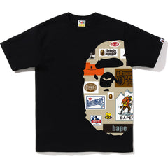 BAPE MULTI LABEL SIDE BIG APE HEAD TEE MENS
