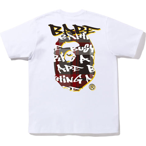 BAPE GRAFFITI CHECK APE HEAD TEE MENS