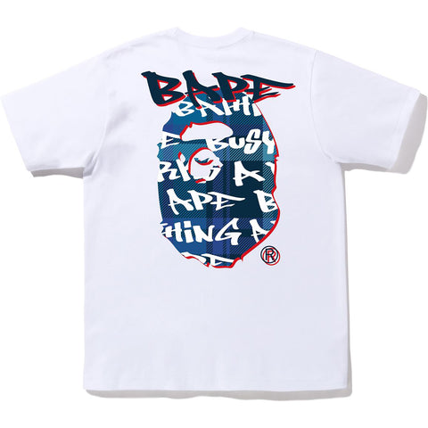 BAPE GRAFFITI CHECK APE HEAD TEE MENS