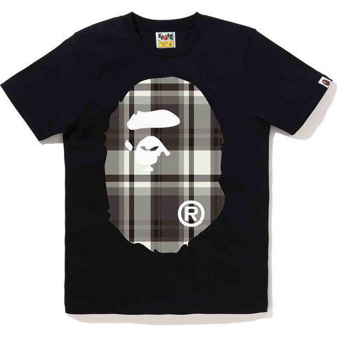 BAPE CHECK BIG APE HEAD TEE LADIES
