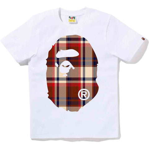 BAPE CHECK BIG APE HEAD TEE LADIES