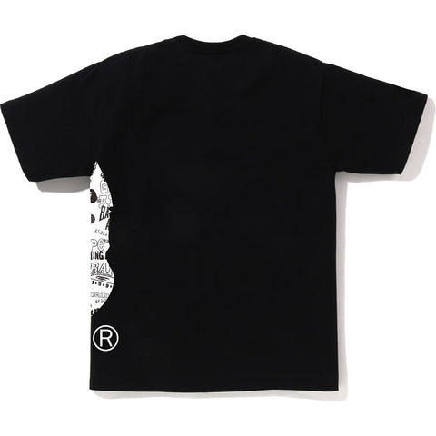 HAND DRAW PATTERN SIDE BIG APE HEAD TEE MENS